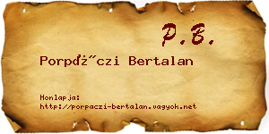 Porpáczi Bertalan névjegykártya