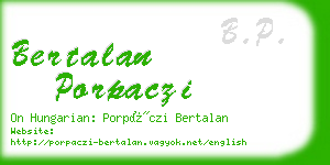 bertalan porpaczi business card